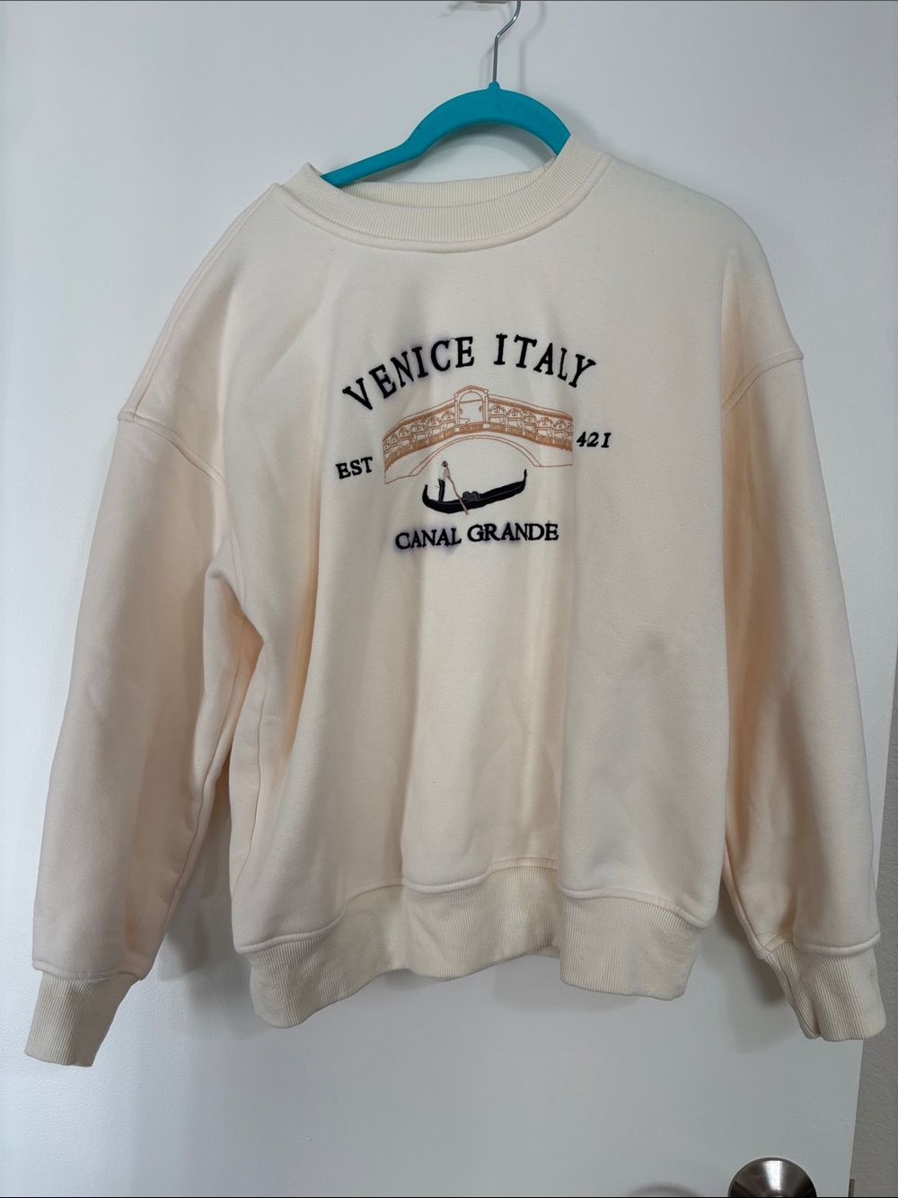 Altar'd State Cream Venice Canal Graphic Crewneck